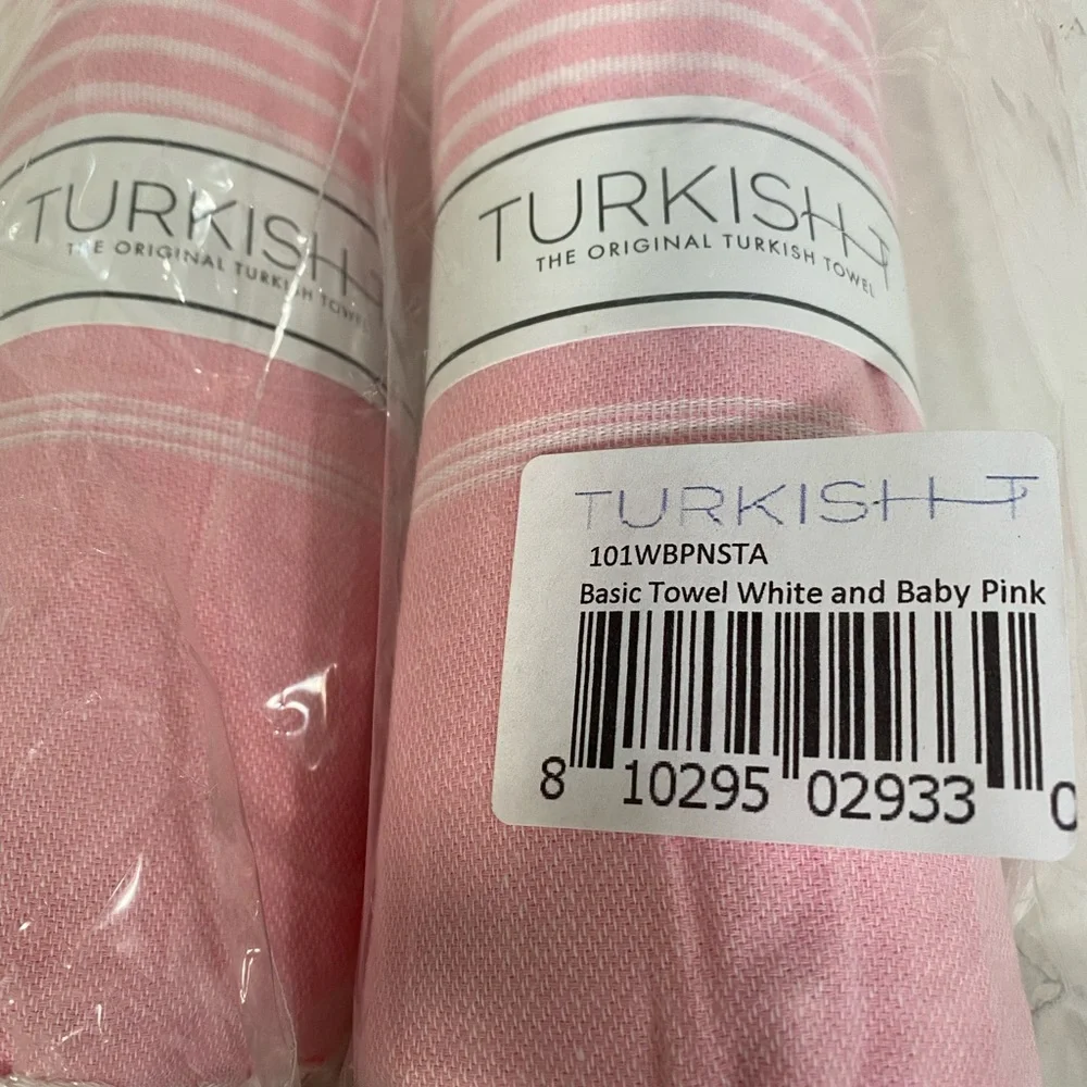 Turkish Towels White and Baby Pink